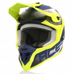 Casca moto Acerbis Linear albastru/galben fluo