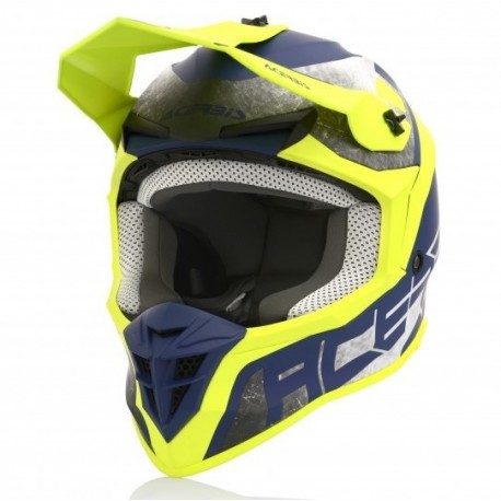 Casca moto Acerbis Linear albastru/galben fluo